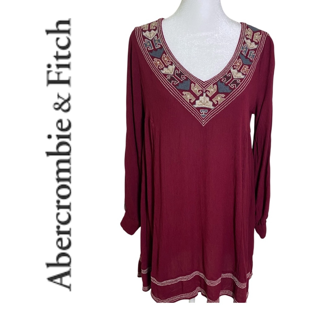 Abercrombie & Fitch Embroidered Y2K  Festive Women’s Tunic Dress Size XS